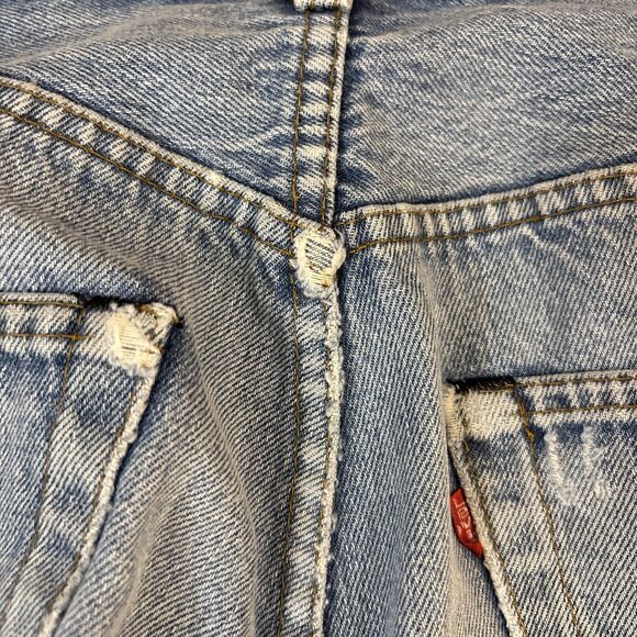 Vintage Levis 501 Button Fly Jeans 70s Made In USA SF207 Light Wash 34X30 - Picture 6 of 16